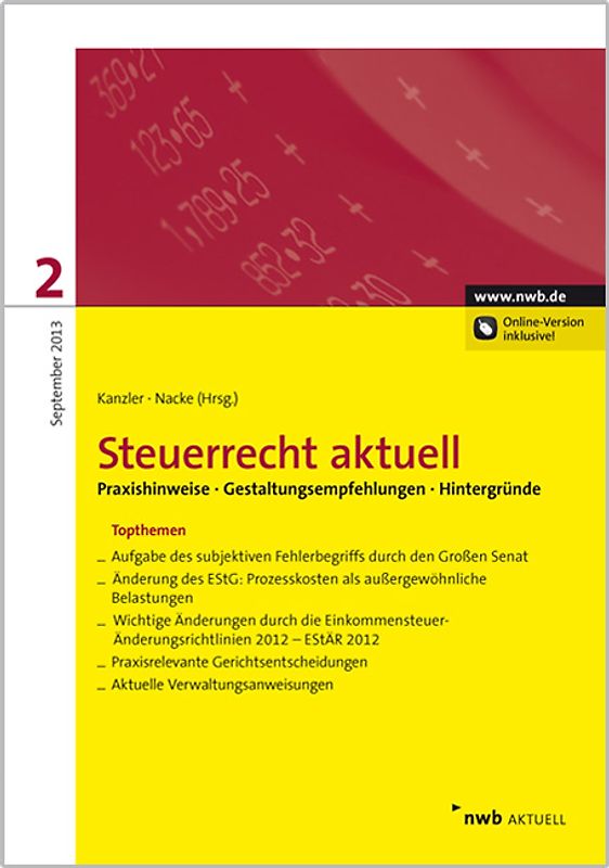 NWB Steuerrecht aktuell / Steuerrecht aktuell 2/2013