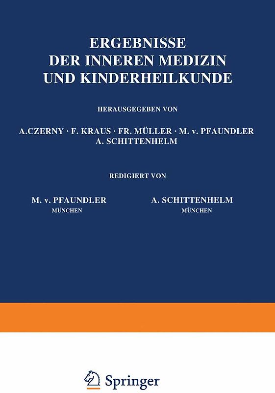 Ergebnisse der Inneren Medizin und Kinderheilkunde