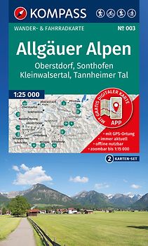 KOMPASS Wanderkarten-Set 003 Allgäuer Alpen, Oberstdorf, Sonthofen, Kleinwalsertal, Tannheimer Tal (2 Karten) 1:25.000