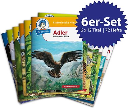 Benny Blu - Set Tiere allgemein 12 x 6 Titel ( 72 Wissensbücher )
