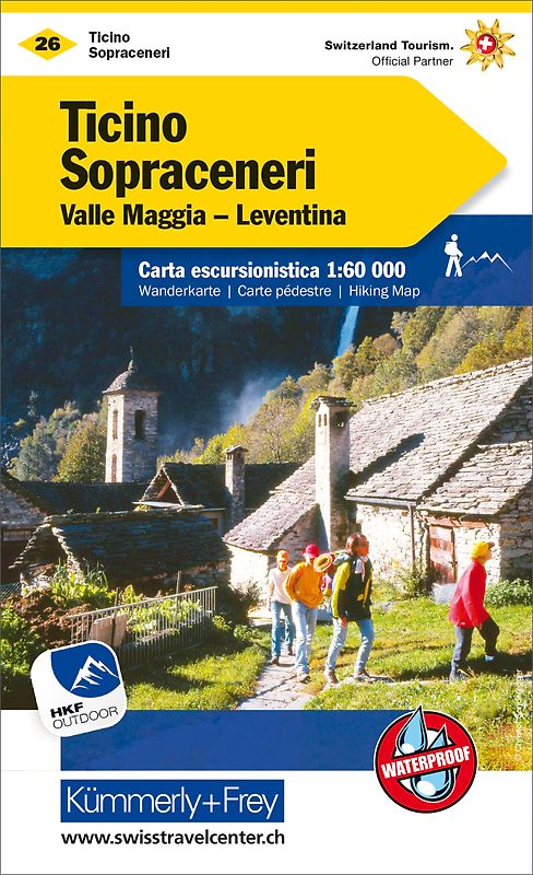 Kümmerly+Frey Wanderkarte 26 Ticino, Sopraceneri 1:60.000