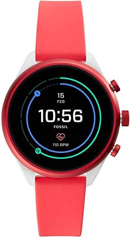 Fossil Sport 41 mm rouge au bracelet en silicone rouge [Wifi]