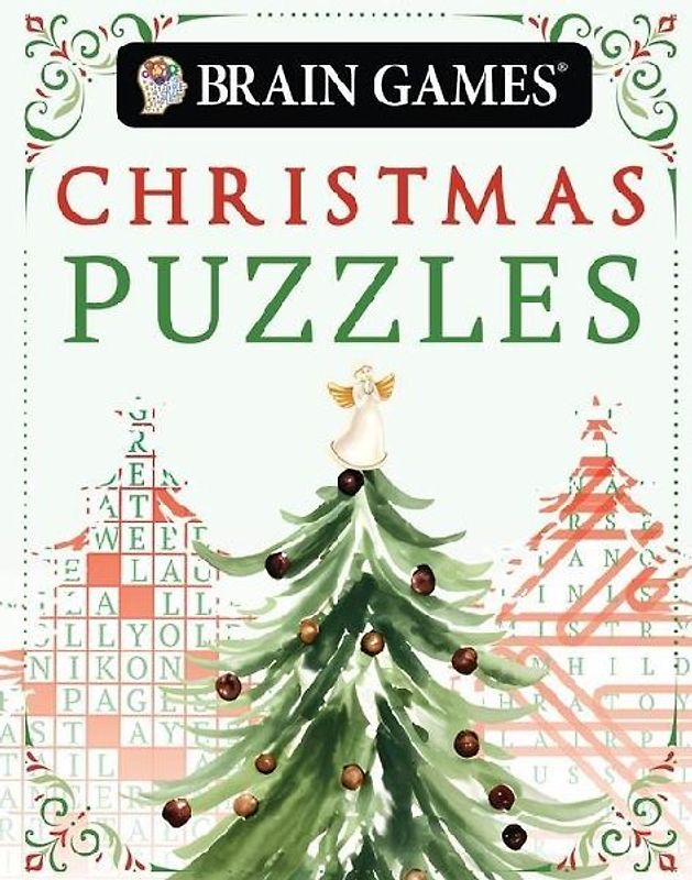 Brain Games Mini - Christmas Puzzles (Stocking Stuffer - Christmas Tree Cover)