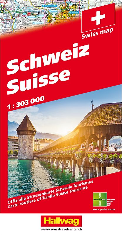 Schweiz 2019 Strassenkarte 1:303 000