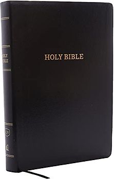 KJV Holy Bible, Giant Print Center-Column Reference Bible, Black Leather-look, 53,000 Cross References, Red Letter, Comfort Print: King James Version