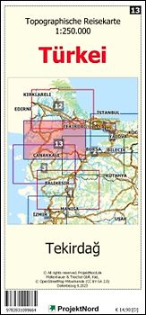 Tekirdag - Topographische Reisekarte 1:250.000 Türkei (Blatt 13)