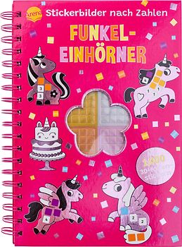 Stickerbilder nach Zahlen. Funkel-Einhörner (Mit 1.000 3D-Mosaik-Folienstickern)