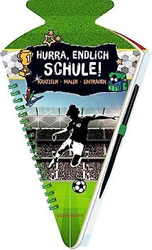 Schultüten-Kratzelbuch - Fußball - Hurra, endlich Schule!: Kratzeln, Malen, Eintragen
