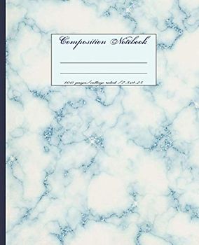 Composition Notebook: Blue marble composition notebook. College ruled format. (glam edition) 100 pages attractive blue marbled single book.