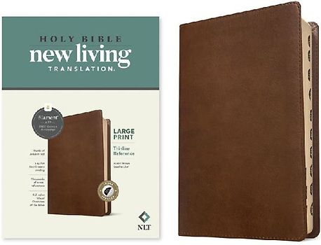 NLT Large Print Thinline Reference Bible, Filament Enabled Edition (Red Letter, Leatherlike, Rustic Brown, Indexed)