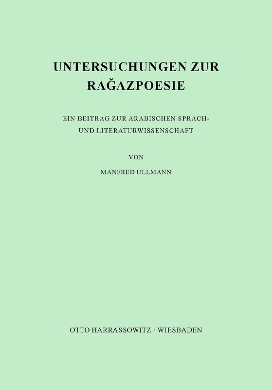 Untersuchungen zur Ragazpoesie