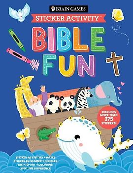 Brain Games - Sticker Activity: Bible Fun - For Ages 3-6 Coloring, Mazes, Sticker by Number, Dot-To-Dot & More Christian Activity Book Gift for Preschool, Kindergarten & Sunday School