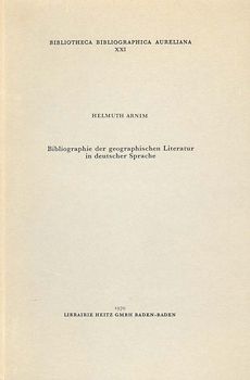 Bibliographie der geographischen Literatur in deutscher Sprache