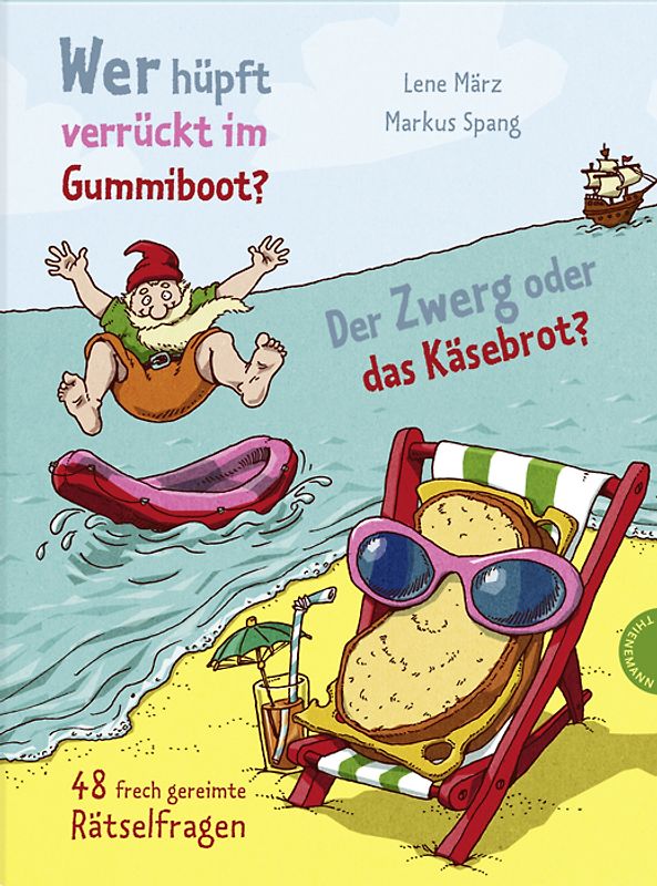 Wer hüpft verrückt im Gummiboot? Der Zwerg oder das Käsebrot?
