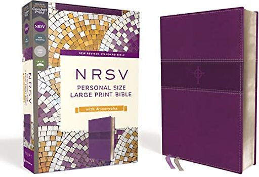 NRSV, Personal Size Large Print Bible with Apocrypha, Leathersoft, Purple, Comfort Print