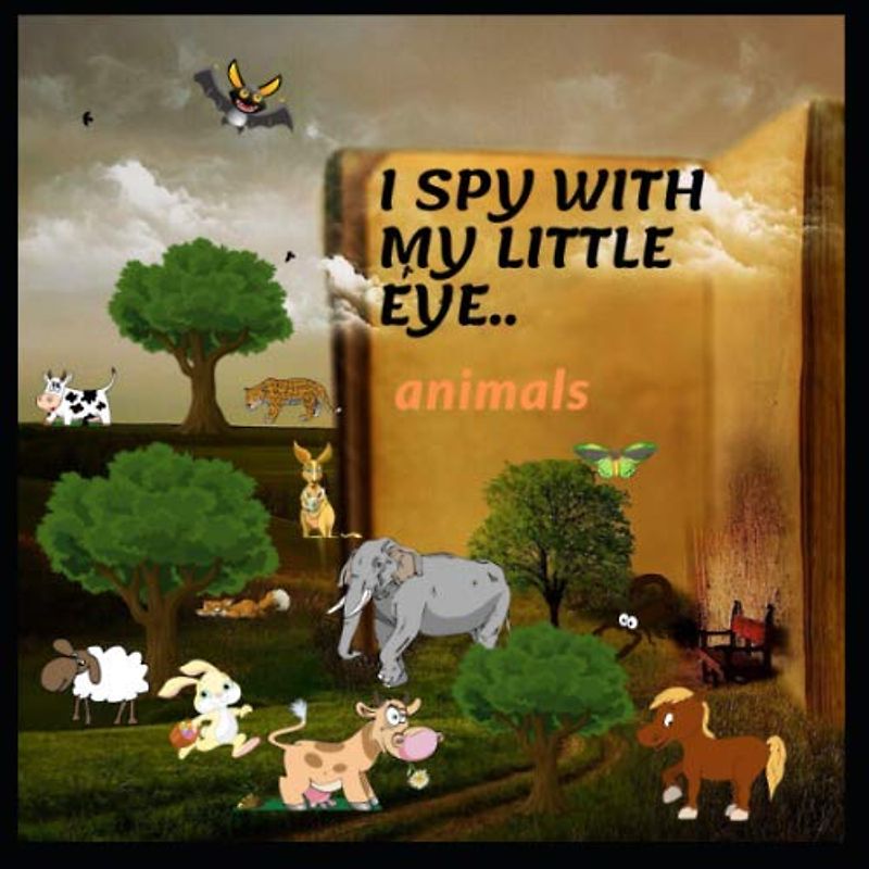 I Spy with my Little Eye: Animals . Can You Find Fish and Monkey . Guessing Game