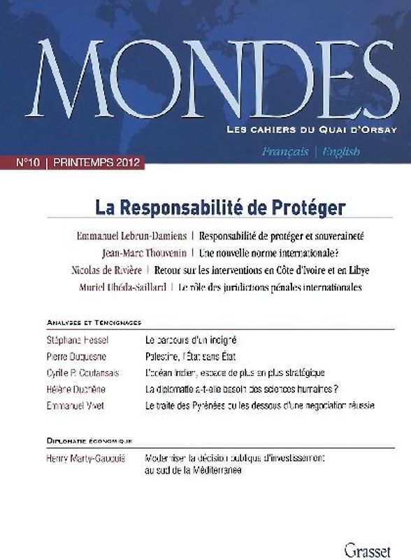Mondes n°10 Les Cahiers du Quai d'Orsay