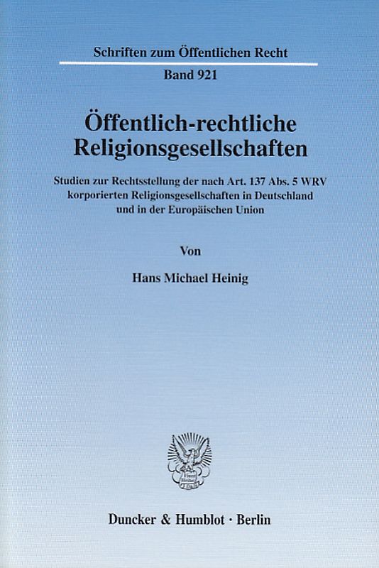 Öffentlich-rechtliche Religionsgesellschaften.