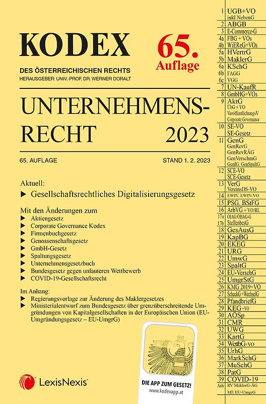 KODEX Unternehmensrecht 2023 - inkl. App
