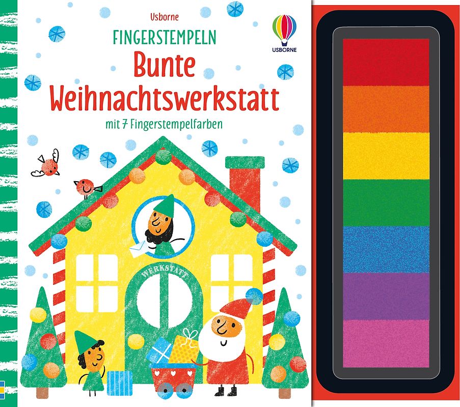 Fingerstempeln: Bunte Weihnachtswerkstatt