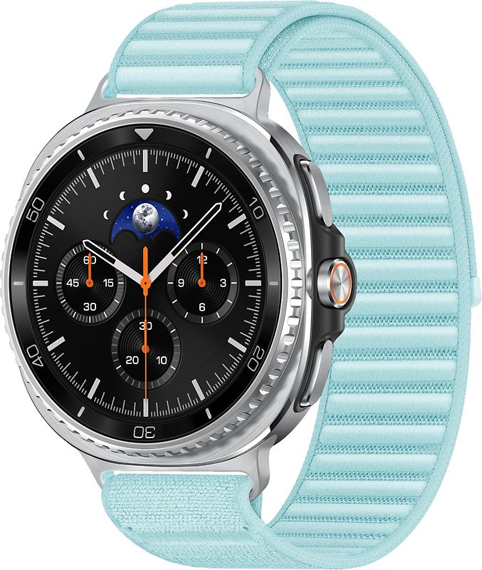 Samsung Galaxy Watch8 Classic 46 mm Boîtier aluminium noir sur Confort M/L vert d'eau [Wi-Fi + 4G]