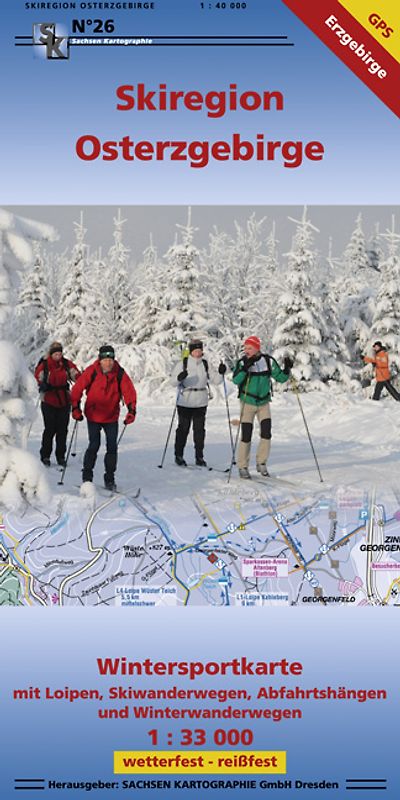 Wintersportkarte Skiregion Osterzgebirge