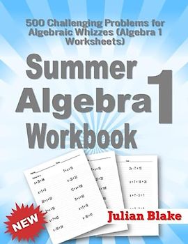 Summer Math Algebra 1 Workbook: 500 Challenging Problems for Algebraic Whizzes (Algebra 1 Worksheets)