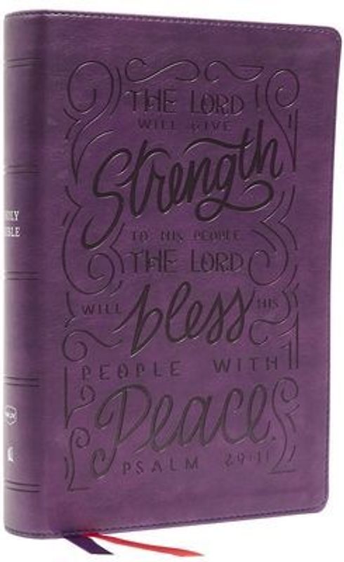 Nkjv, Giant Print Center-Column Reference Bible, Verse Art Cover Collection, Leathersoft, Purple, Thumb Indexed, Red Letter, Comfort Print
