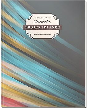 DÉKOKIND Projektplaner | DIN A4, 100+ Seiten, Register, Kontakte, Vintage Softcover | Für über 50 Projekte geeignet| Motiv: Lightflash