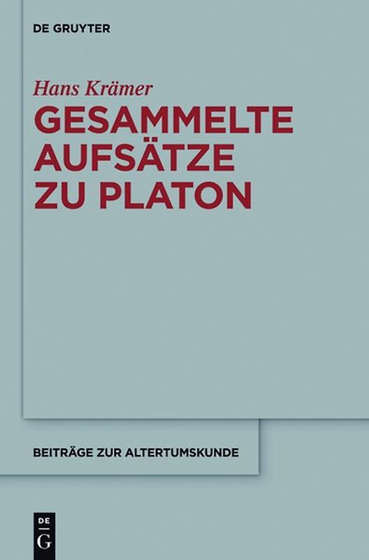 Gesammelte Aufsätze zu Platon