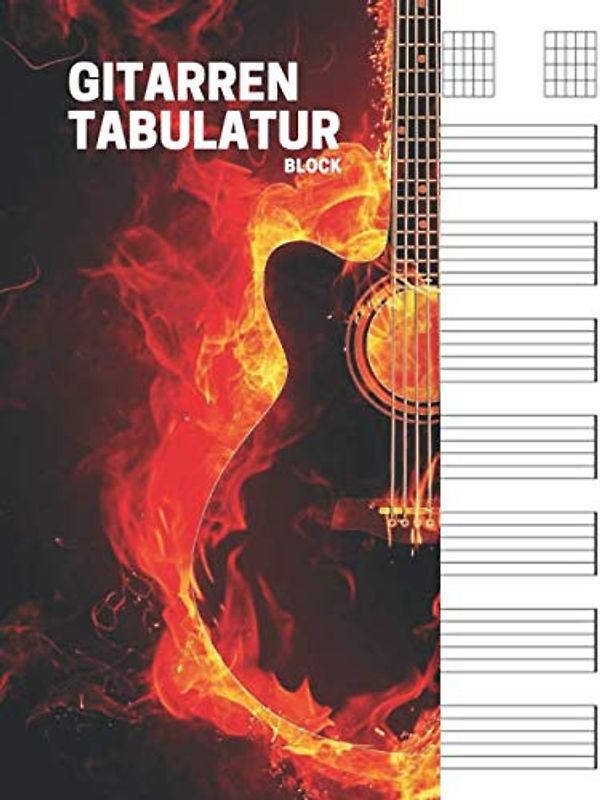 Gitarren tabulatur block: 7 Tabulator Zeilen pro Seite, 6 Gitarren Akkorddiagramme pro Seite. Ideal für musiker, gitarristen oder musiklehrer.(110 ... A4, Gitarren Tabs, tabulatur, tab heft)
