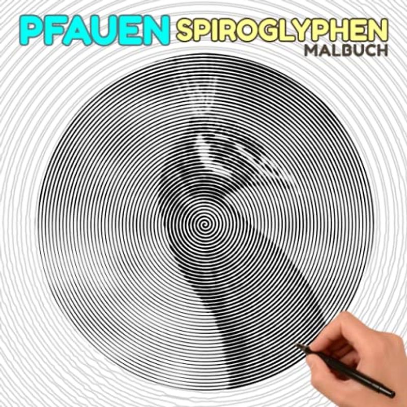 Pfauen Spiroglyphen Malbuch: Animal Live in Deserts Spiral Book to Drawing Lines Art | 30 versteckte Bildseiten für Geburtstag, Weihnachtsgeschenke