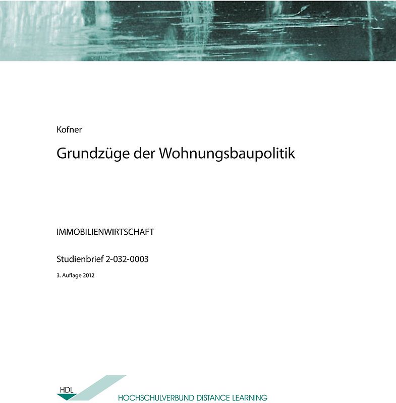Grundzüge der Wohnungsbaupolitik