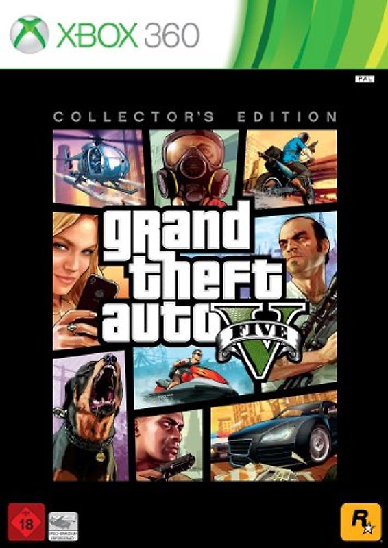 Grand Theft Auto V [Collector's Edition inkl. Artwork-Steelbook + Landkarte + Basecap + Tasche mit Schlüssel] Xbox 360