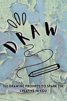 "Prompted drawing journal to spark the creative in you" is a sketchbook with 150 interesting prompts to keep you inspired and creative, 6"x 9", A5, good quality white pages