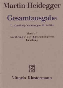 Einführung in die phänomenologische Forschung (Wintersemester 1923/24)