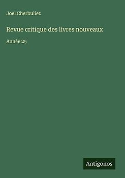 Revue critique des livres nouveaux