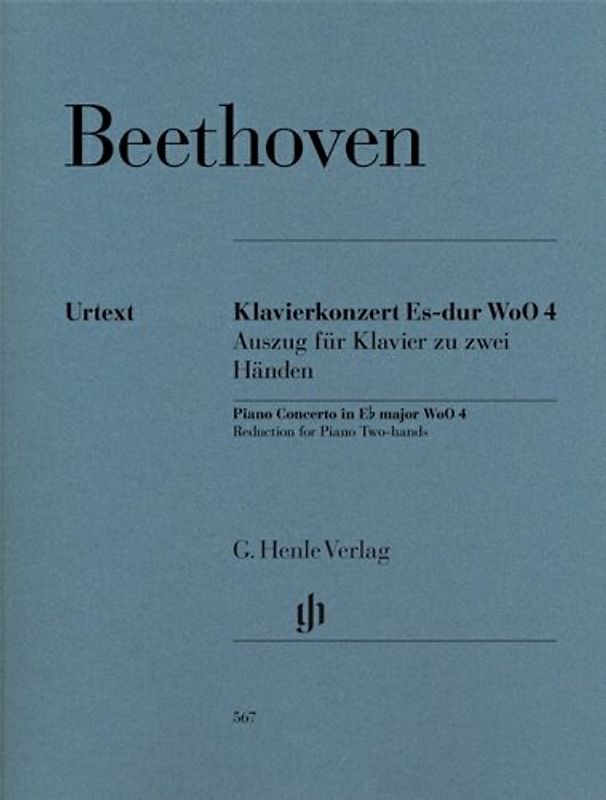 Klavierkonzert Es-dur WoO 4: Auszug für Klavier zu zwei Händen (Direktionsstimme): Besetzung: Klavier zu zwei Händen (G. Henle Urtext-Ausgabe)
