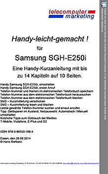 Samsung SGH-E250i-leicht-gemacht. Handy-leicht-gemacht für Samsung SGH-E250i