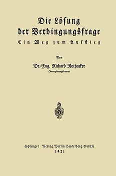 Die Lösung der Verdingungsfrage