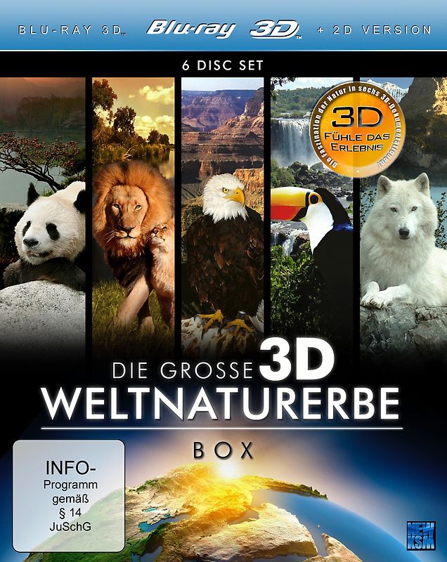 Die große 3D Weltnaturerbe Box (3D Blu-rays im 6 Disc Set) 3D Blu-ray Disc