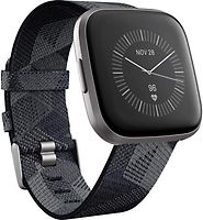 Fitbit Versa 2 40 mm Boîtier aluminium gris brume Bracelet tressé gris fumé [Wi-Fi]