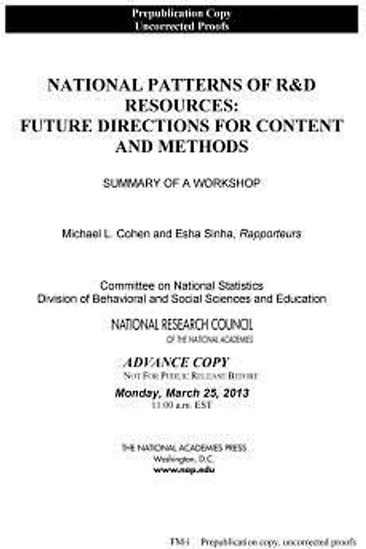 National Patterns of R&d Resources