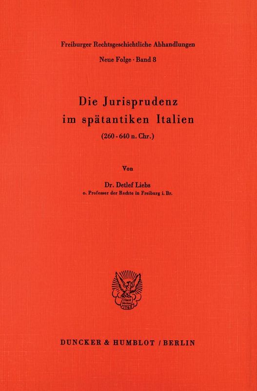 Die Jurisprudenz im spätantiken Italien.