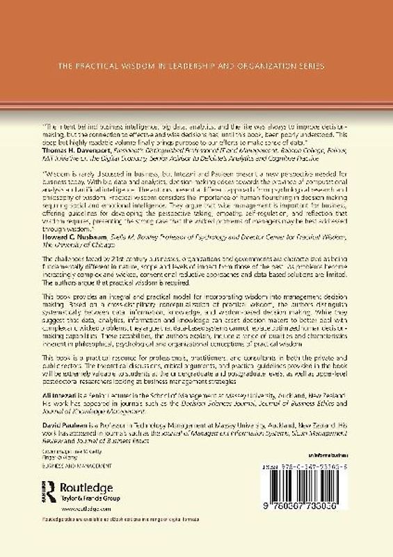 Wisdom, Analytics and Wicked Problems