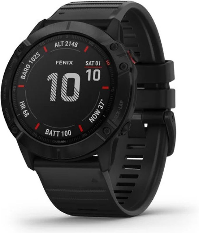 Garmin Fenix 6X Pro 51 mm noir et bracelet en silicone noir