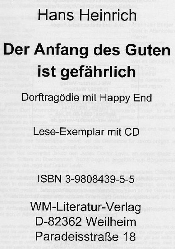 Der Anfang des Guten ist gefährlich - Das Textbuch mit CD