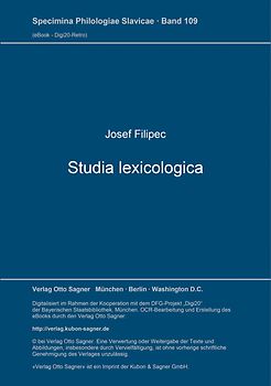 Studia lexicologica