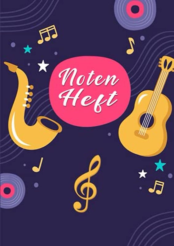 Notenheft: Notenlinienheft A4 Blanko 80 Seiten mit 9 Systemen ohne Hilfslinien | Musikheft | Große Lineatur - Musik Schreibheft - Leere Notensysteme