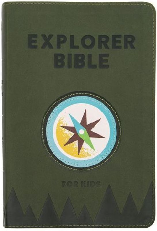 CSB Explorer Bible for Kids, Olive Compass Leathertouch, Indexed